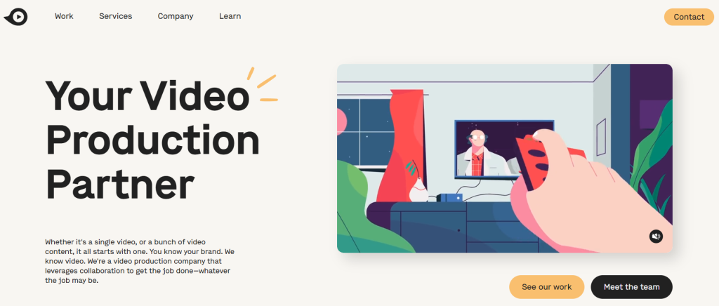 Demo Duck website header featuring creative video production for businesses.