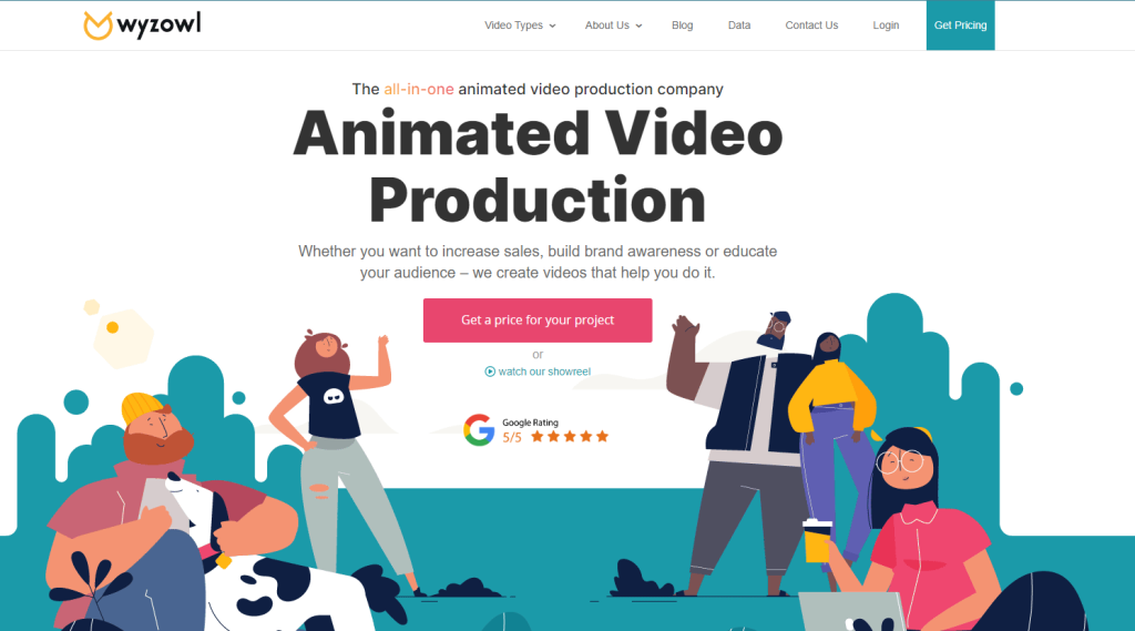 Comparison table of top SaaS explainer video companies and features.